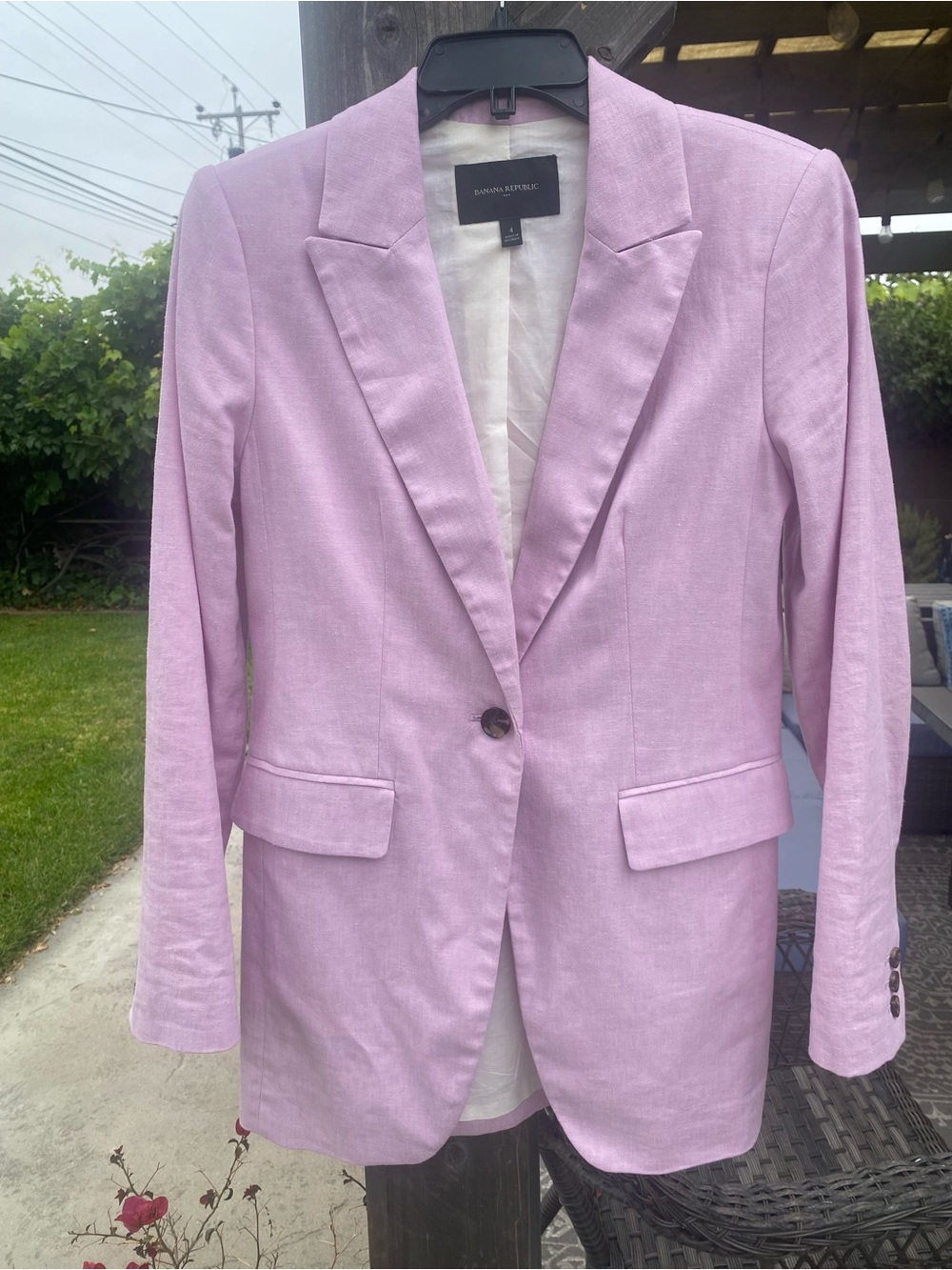 Banana Republic Light Lavender Single-Button Blazer